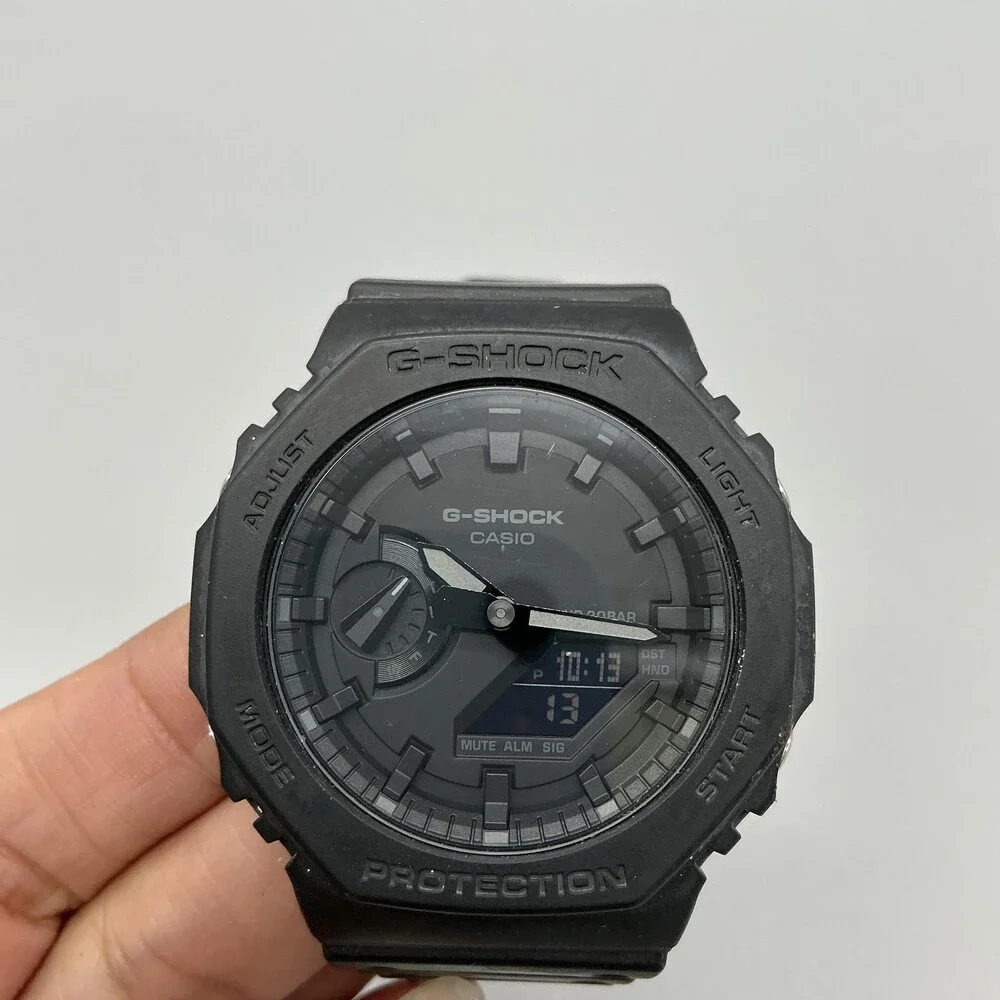Casio G-Shock GA-2100 Men Watch 45mm Black Dial Resin Analog Digital New Battery